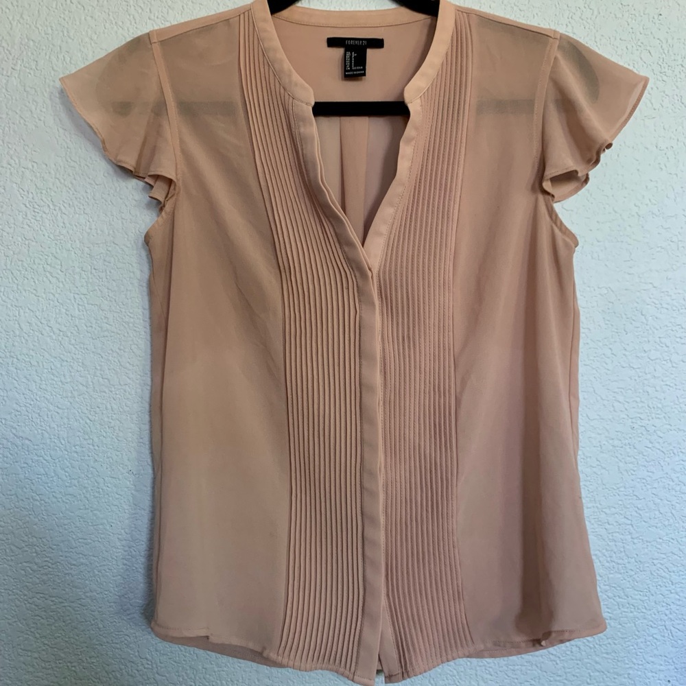 Forever 21 Blush Pink Button Down Blouse